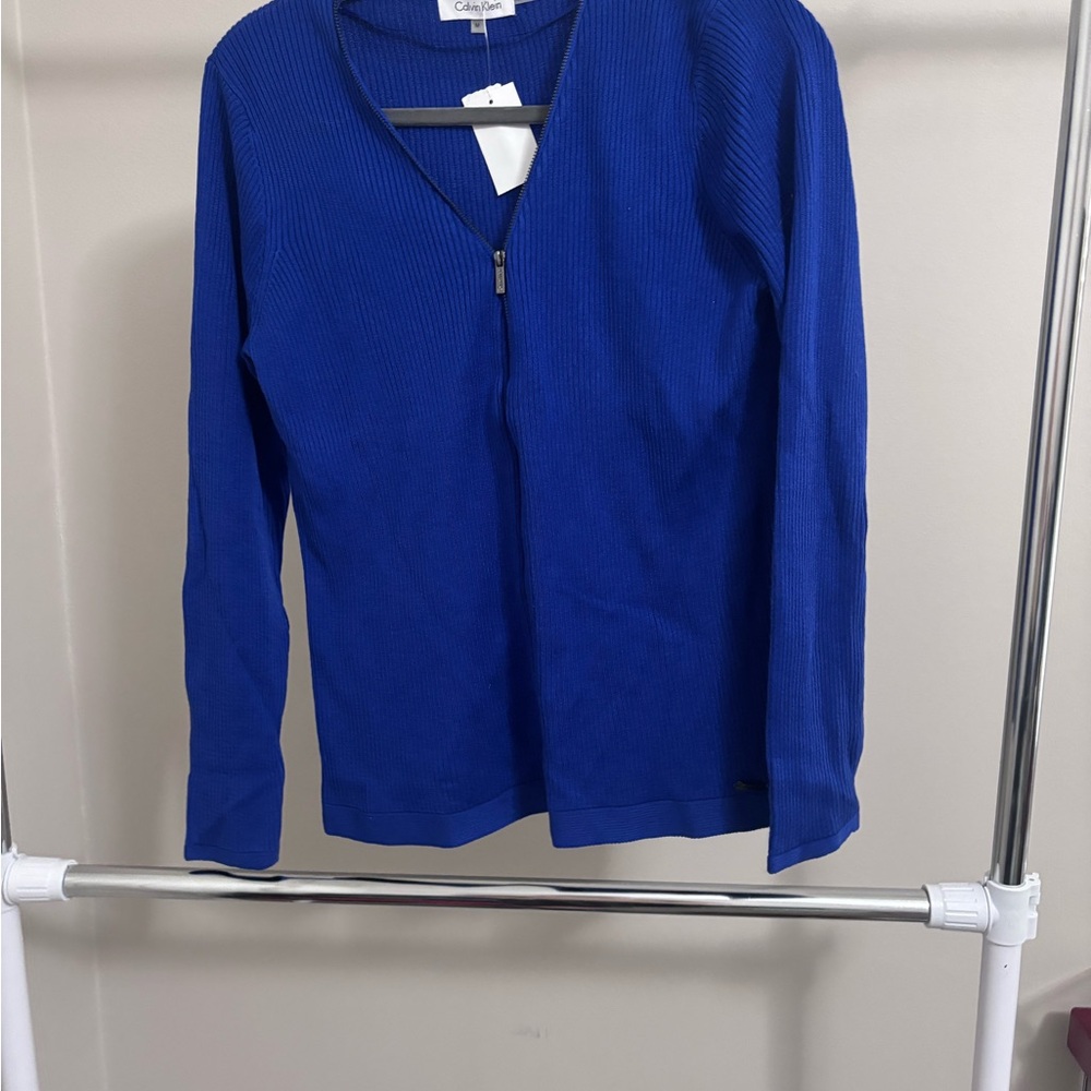 Calvin Klein Royal Blue Zip Cardigan